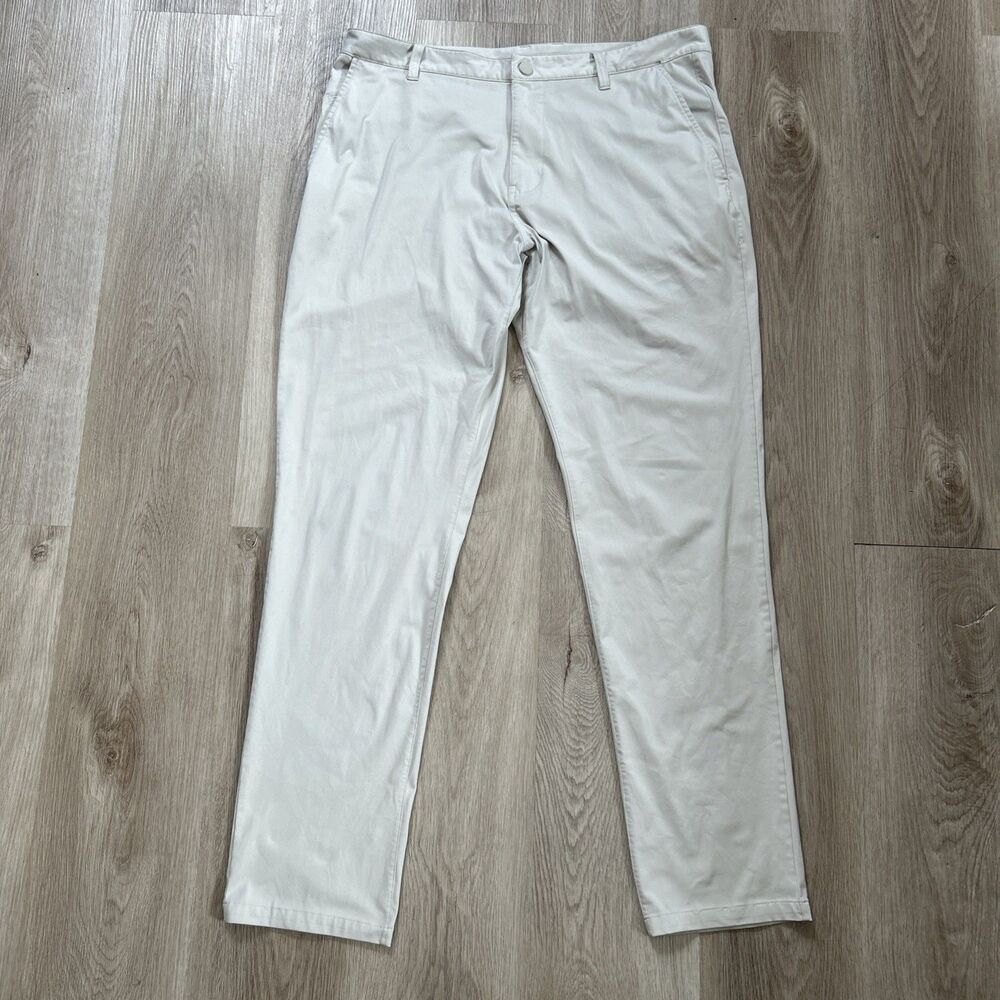 Rhone Commuter Pants Mens 36x32 Gray Slim Stretch Preppy Golf Casual Travel READ